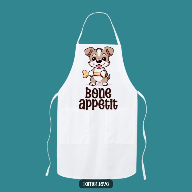 Funny Proud Terrier Apron - Bone Holding Dog Chef Wear, Fun Gift