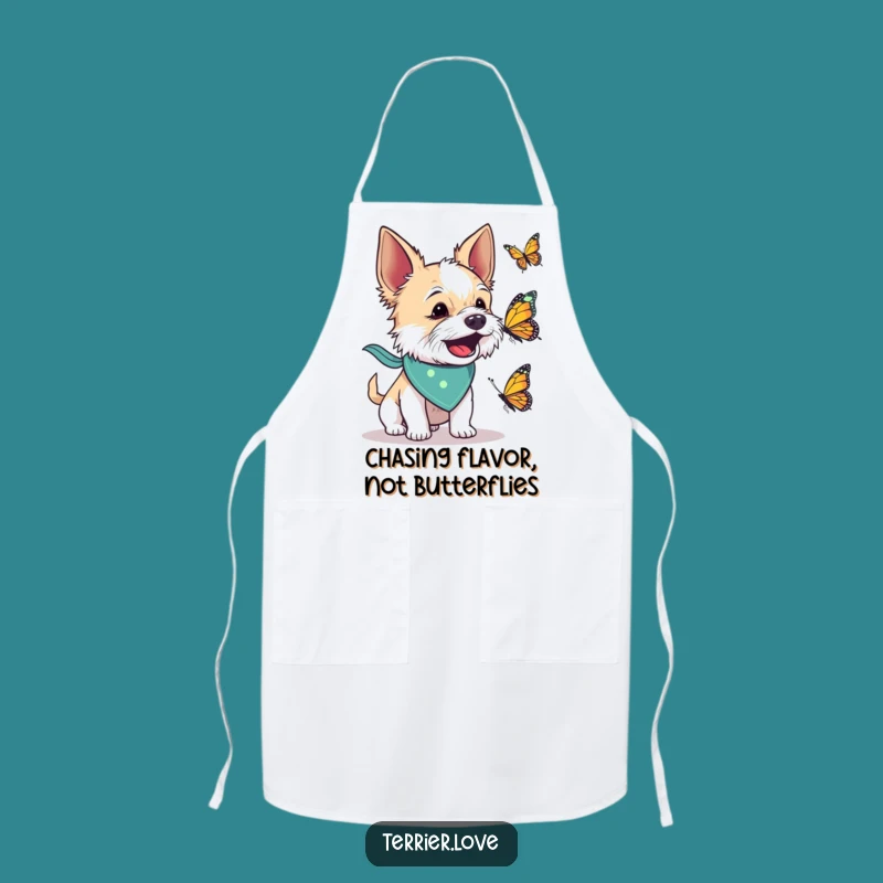 Funny Terrier Apron: Bandana Butterfly Barker Chef Bib, Hilarious Gift