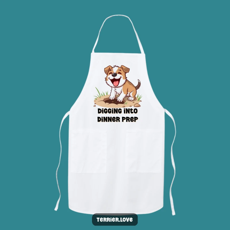 Funny Digging Terrier Apron - Focused Chef Gift for Intense Cooks