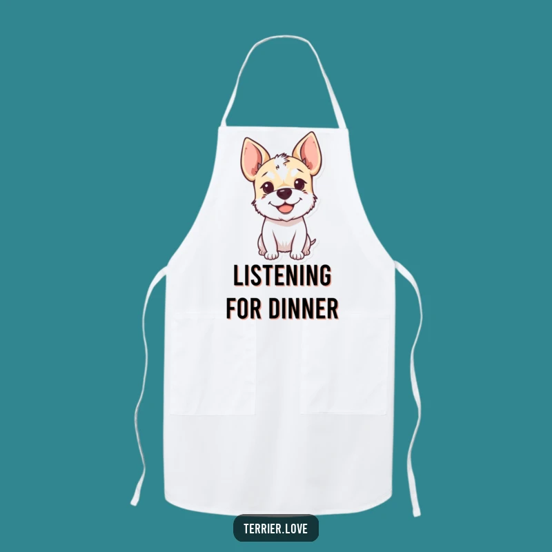 Funny Terrier Apron: Kitchen Smiles with Perky Ears Dog, Practical Funny Gift