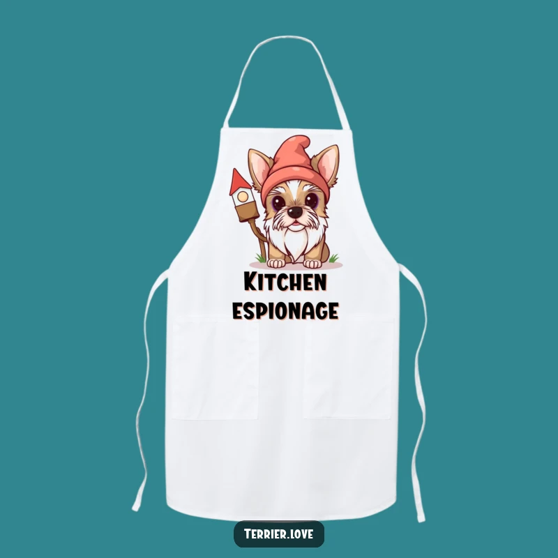 Funny Terrier Gnome Chef Apron - Hilarious Dog Kitchen Accessory
