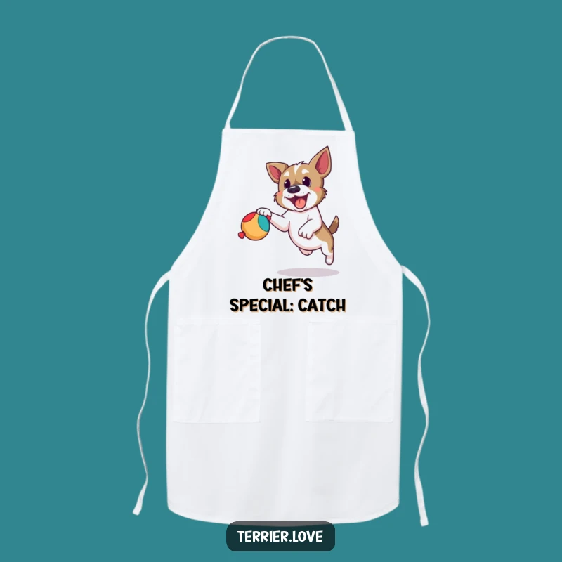 Funny Terrier Toy Leap Apron: Cook with Determined Playfulness