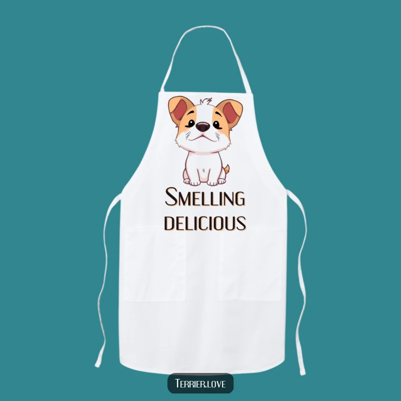 Funny Sniffing Terrier Apron - Excited Dog Nose Chef Wear, Fun Gift