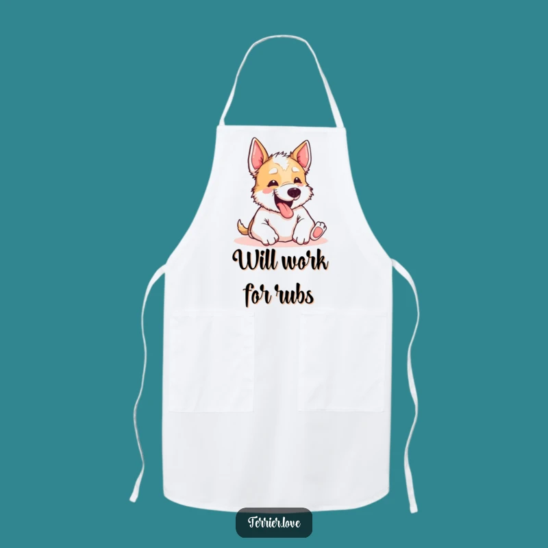 Funny Terrier Belly Rub Apron: Cook with Canine Comedy & Kitchen Charm