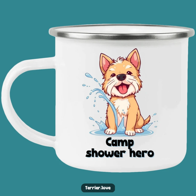 Durable Funny Terrier Water Shake Camping Mug - Outdoor Adventure Splash
