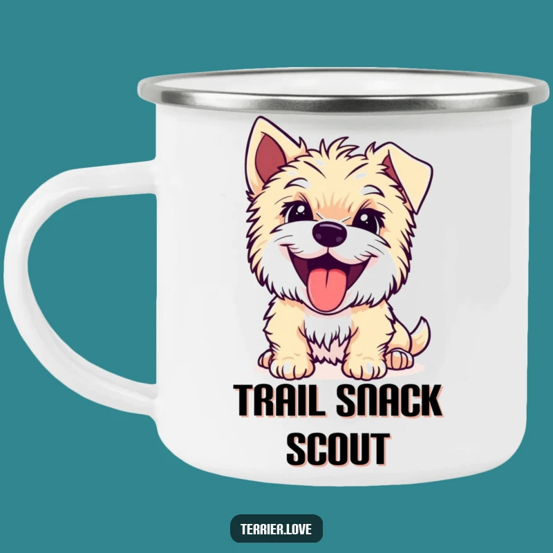 Funny Joyful Terrier Camping Mug: Outdoor Focus Pup, a Rugged Funny Gift