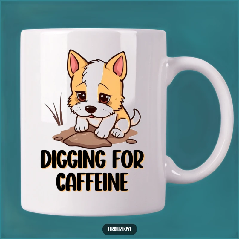 Funny Determined Terrier Mug - Digging Dog Gift, Perfect for Persistent People