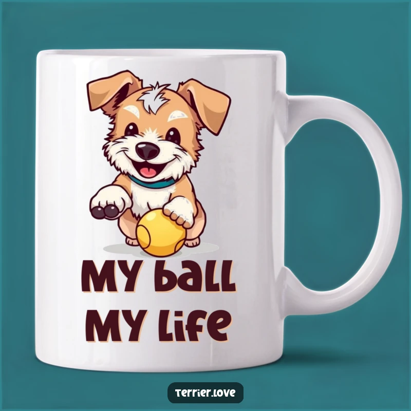 Funny Terrier Ball Catcher Mug: A Happy Dog Gift for Terrier Lovers!