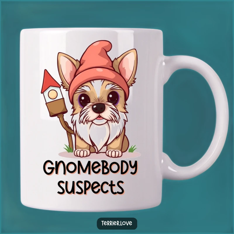 Funny Terrier Gnome Peeker Mug - Hilarious Dog Lover's Perfect Gift