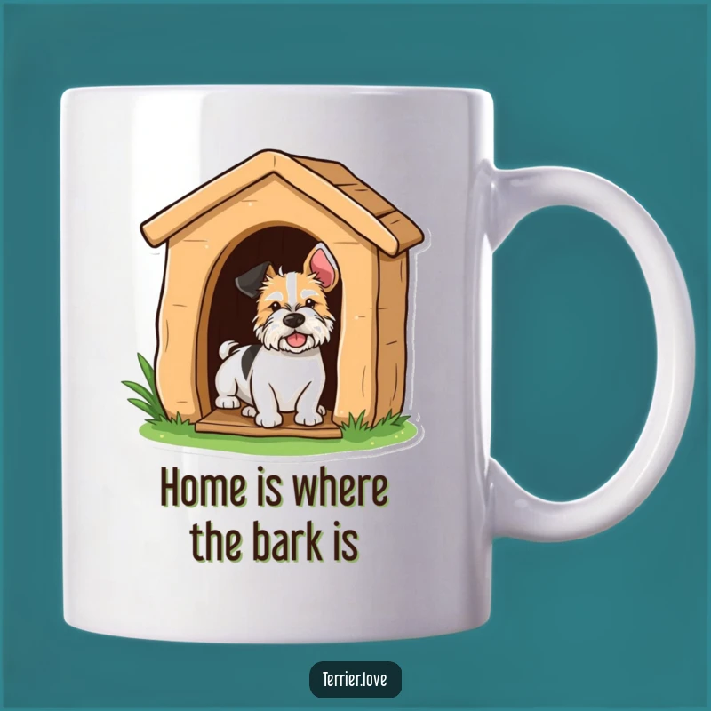 Funny Terrier Peeking Mug - Hilarious Doghouse Surprise Gift