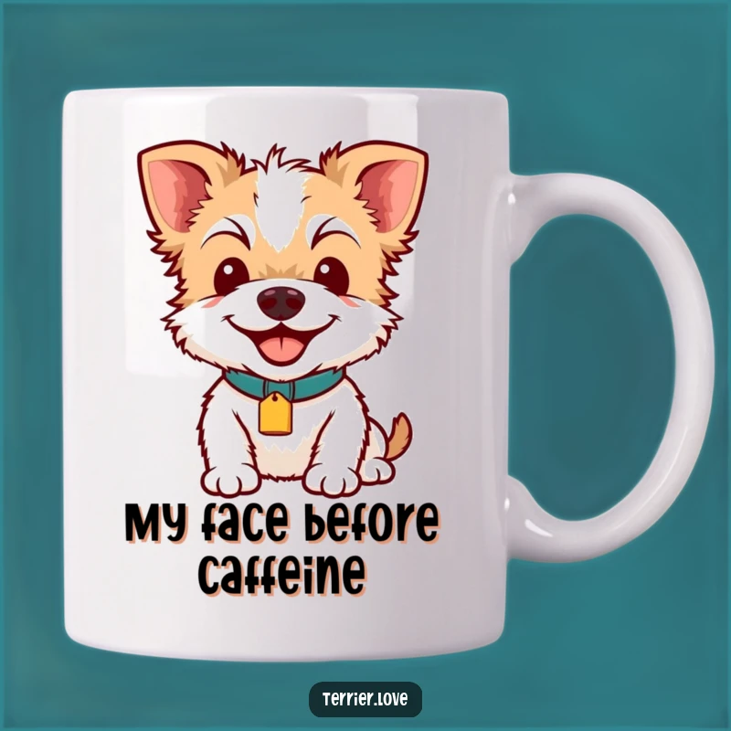 Funny Terrier Smile Mug: Adorable Dog Collar Tag, Perfect Humorous Gift for Dog Lovers!