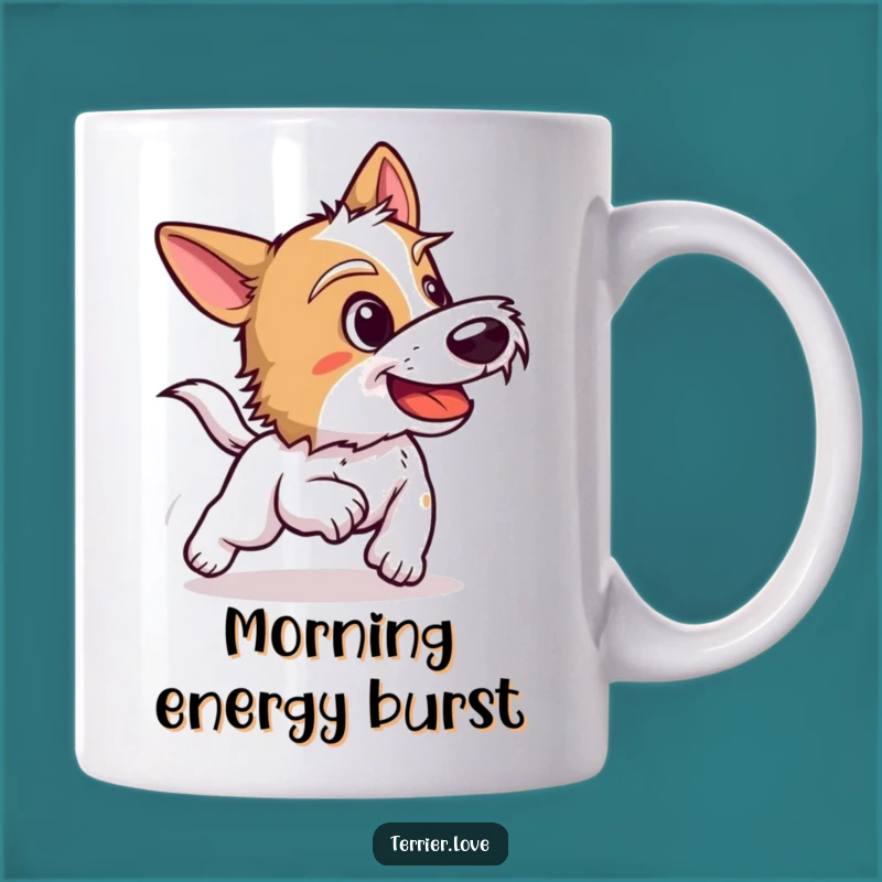 Funny Terrier Mug: Playful Barking Dog Gift for Chase Enthusiasts