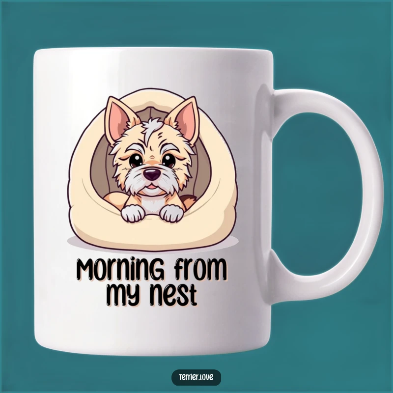 Cozy Terrier Mug: Funny Dog Gift for a Peek of Happiness