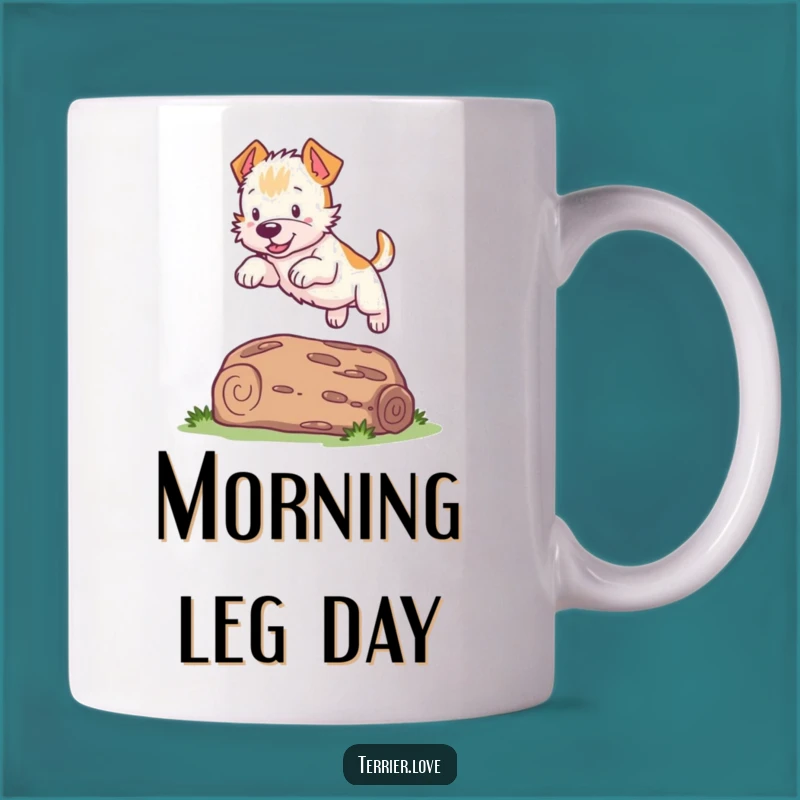Funny Terrier Leap Mug - Hilarious Dog Action Pose Gift for Playful People