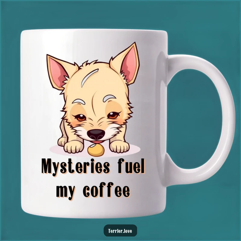 Funny Curious Terrier Mug: Intriguing Find Gift, Perfect for Detectives