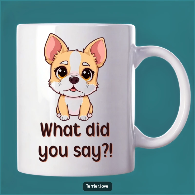 Funny Surprised Terrier Mug - Comical Wide-Eyed Dog Gift for Reacting Friends