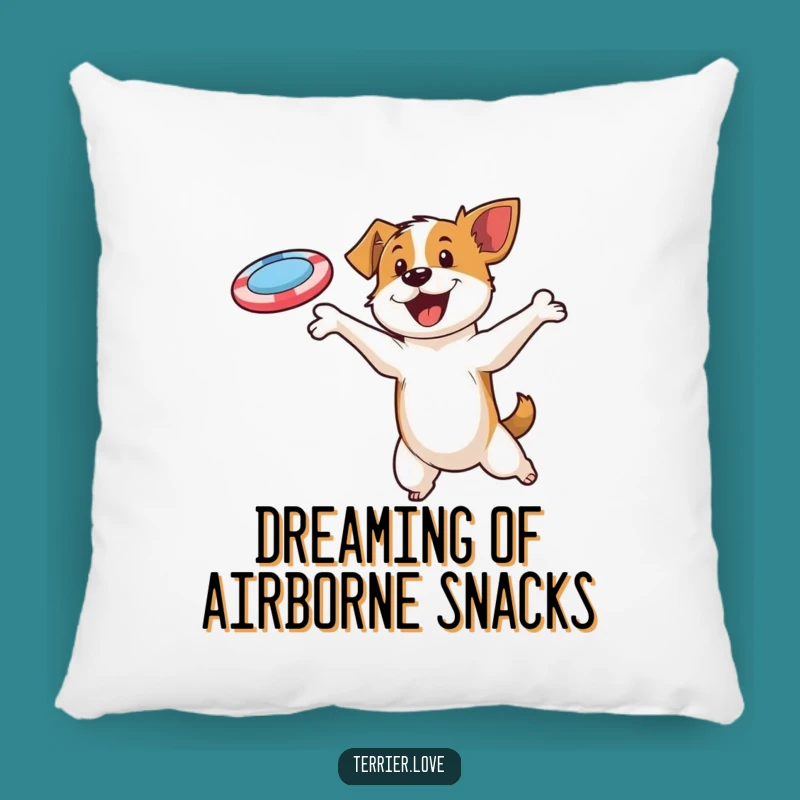 Cozy Funny Terrier Disc Catch Pillow: Hilarious Canine Comfort Decor
