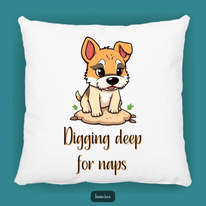 Cozy Funny Terrier Digger Pillow: Hilarious Canine Comfort Decor