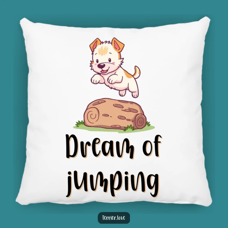 Funny Terrier Leap Pillow - Soft and Hilarious Dog Accent Gift