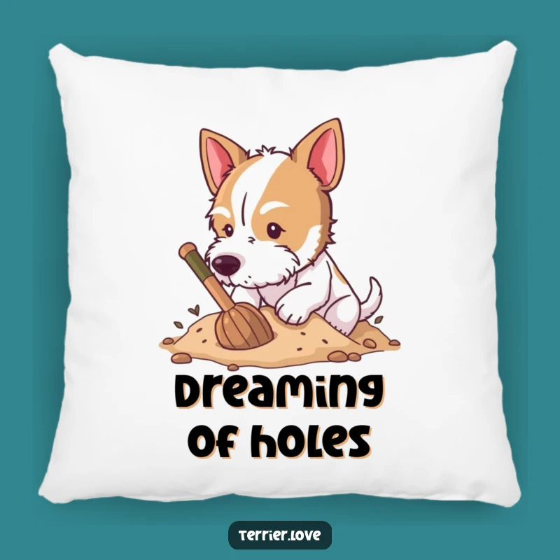 Funny Digging Terrier Pillow - Cozy & Hilarious Dog Decor!