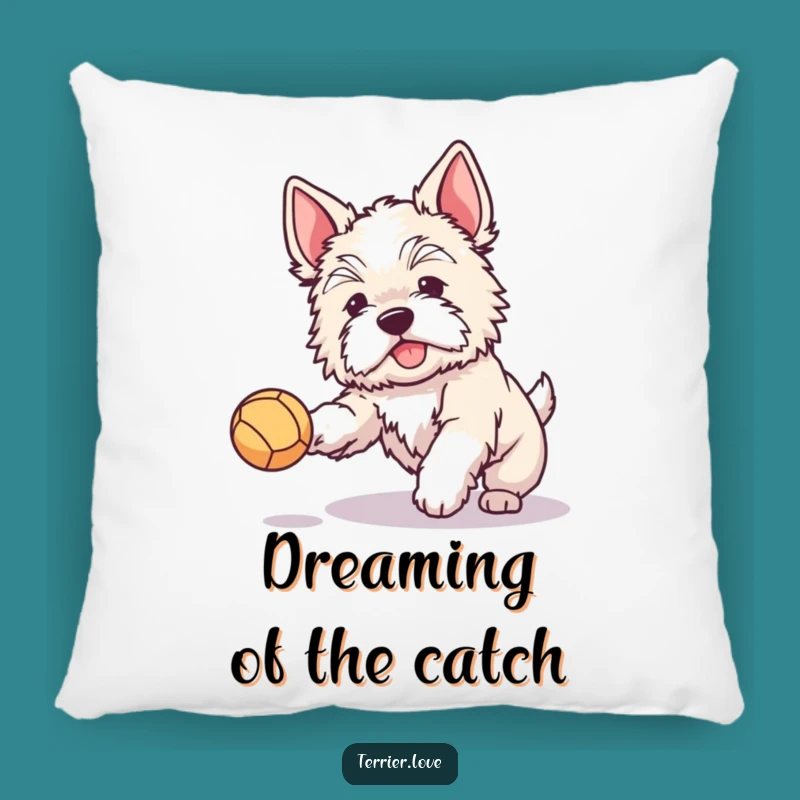 Funny Terrier Pillow: Perked Ears Ball Catcher Cushion, Cozy Gift