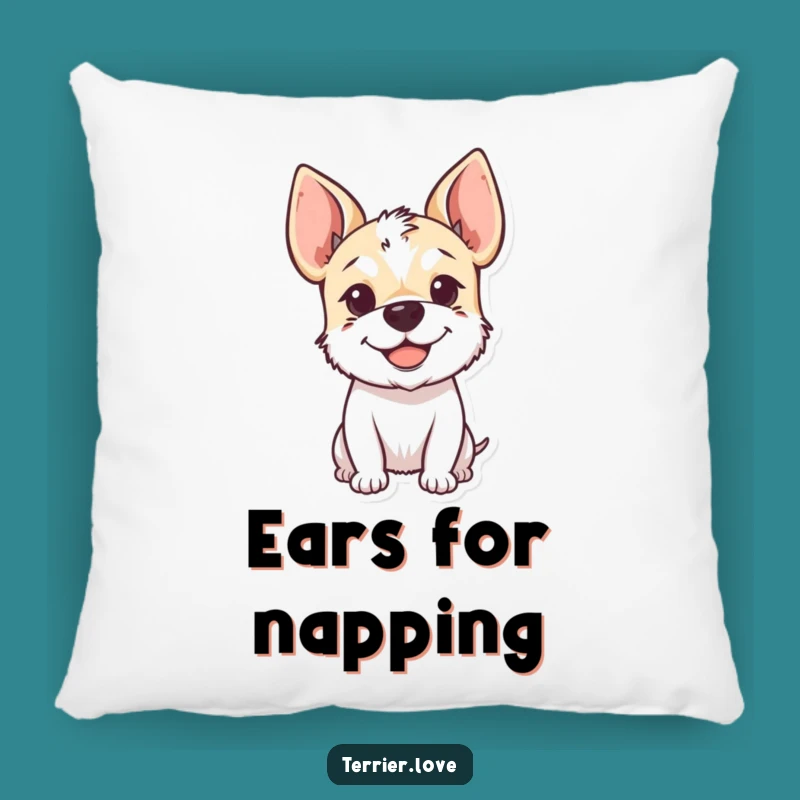 Funny Terrier Pillow: Comfy Smiling Dog with Floppy Ears, Cozy Funny Gift