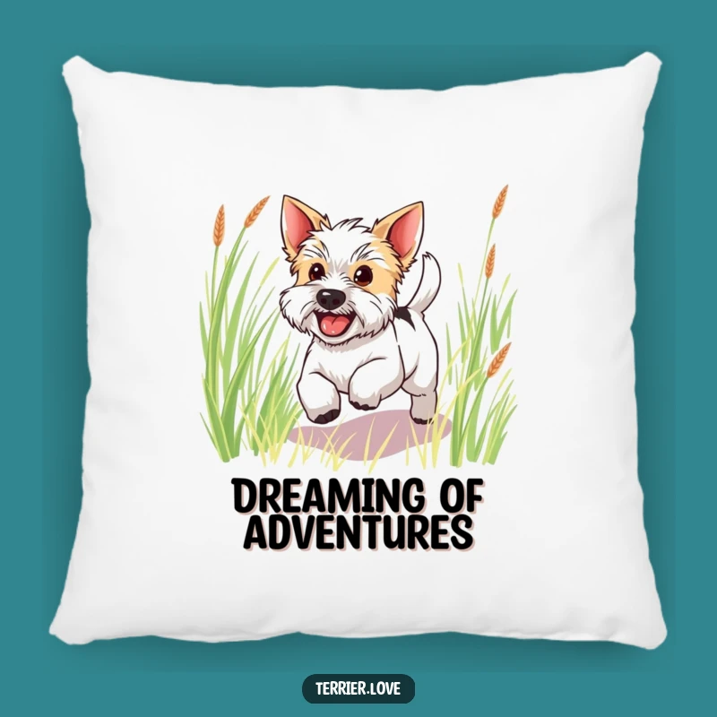 Funny Happy Terrier Pillow: Comfy Bliss with a Wagging Tail