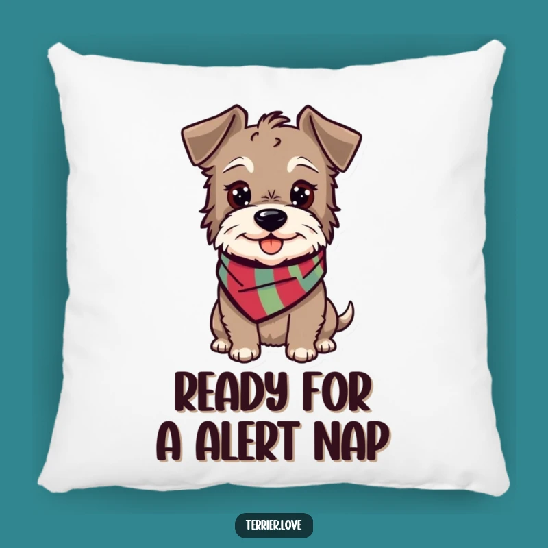 Funny Happy Terrier Pillow: Cozy Comfort, Adorable Dog Accent, Gift