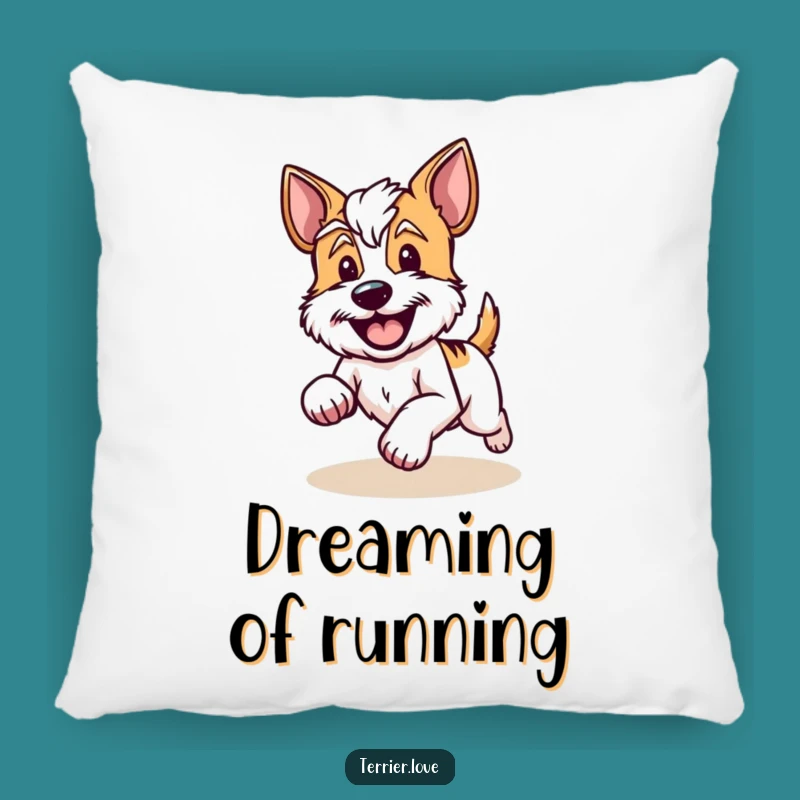 Funny Happy Wag Terrier Pillow - Cozy & Hilarious Dog Decor!