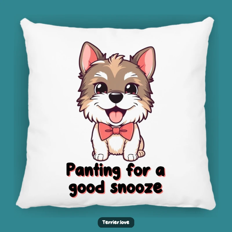 Funny Playful Terrier Bow Tie Pillow - Cozy Dapper Dog Decor Gift!