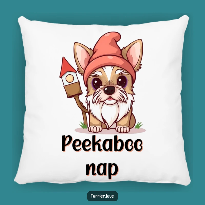 Funny Terrier Gnome Pillow - Soft and Hilarious Dog Decor Gift