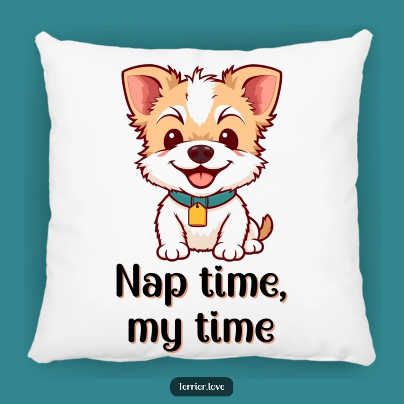 Funny Terrier Smile Pillow: Soft Dog Collar Tag Cushion, Adorable Humorous Gift!