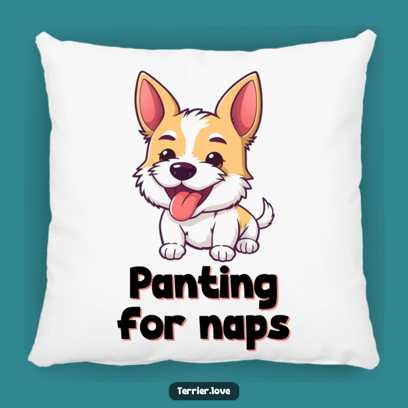 Funny Terrier Pillow: Tongue Out Dog, Cozy Funny Gift Decor