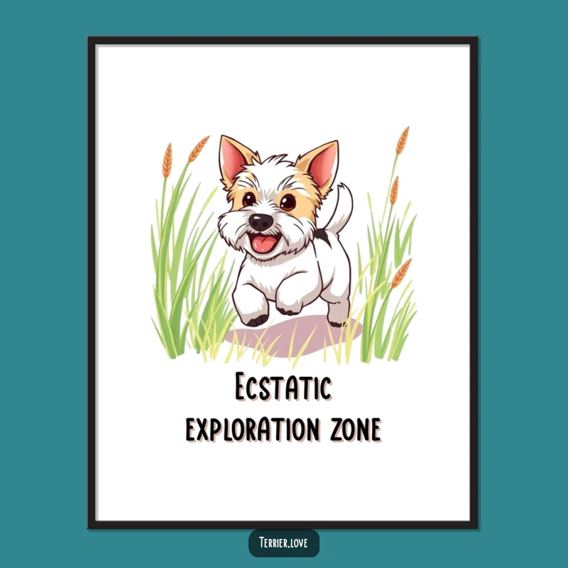 Funny Happy Terrier Digital Print: Instant Joyful Dog Art Download