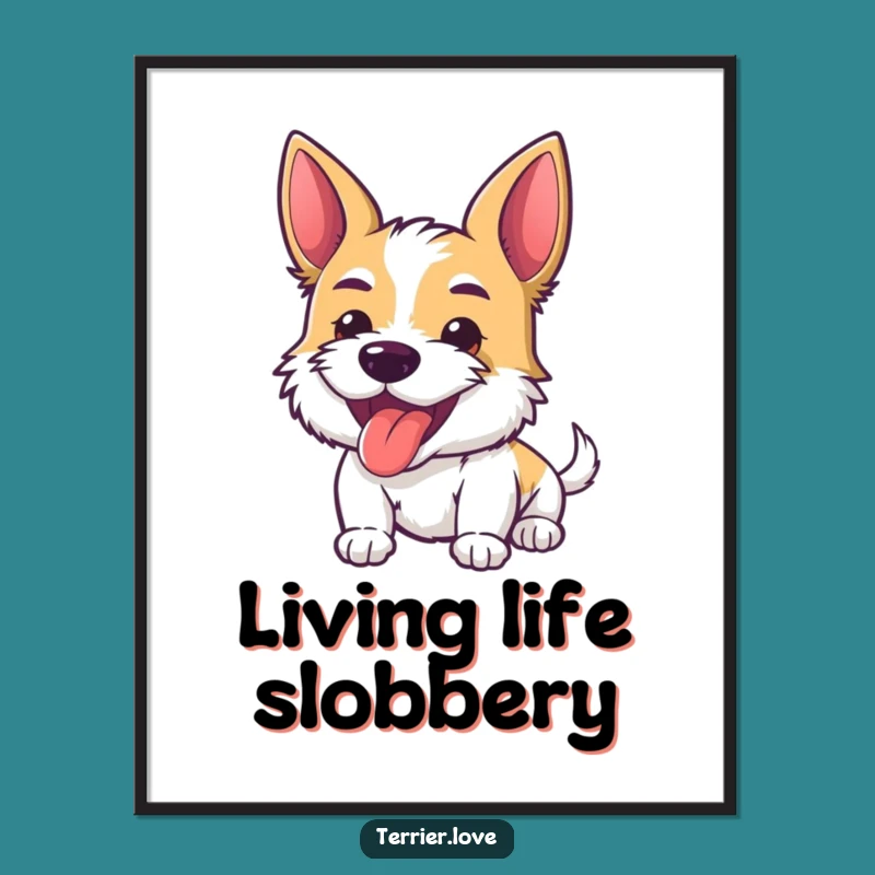 Funny Terrier Digital Art: Tongue Out Dog, Instant Funny Gift Download