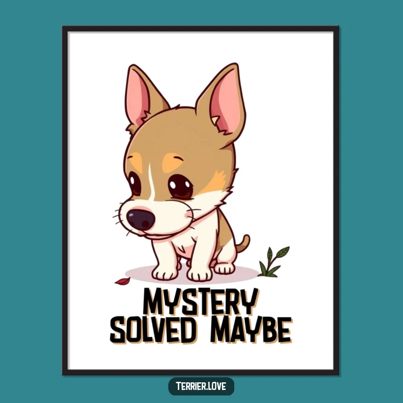 Funny Curious Terrier Digital Print: Intriguing Dog Art Download