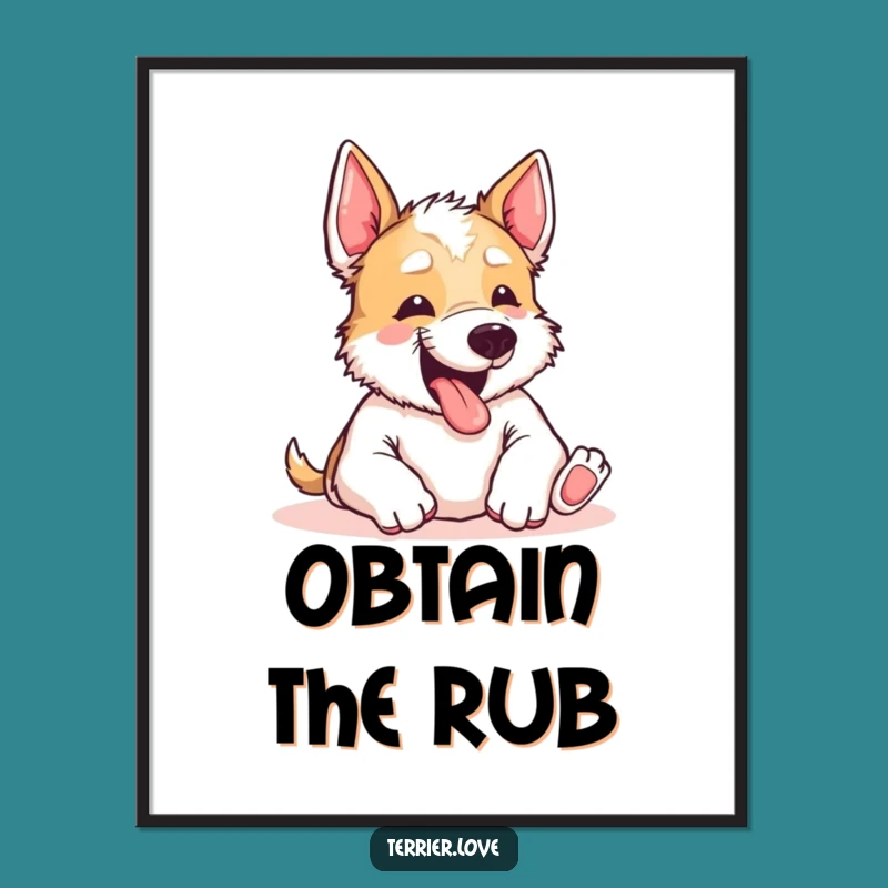 Funny Terrier Belly Rub Digital Print: Instant Hilarious Dog Art for Walls