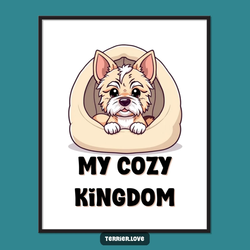 Printable Funny Terrier Art: Instant Coziness for Your Walls