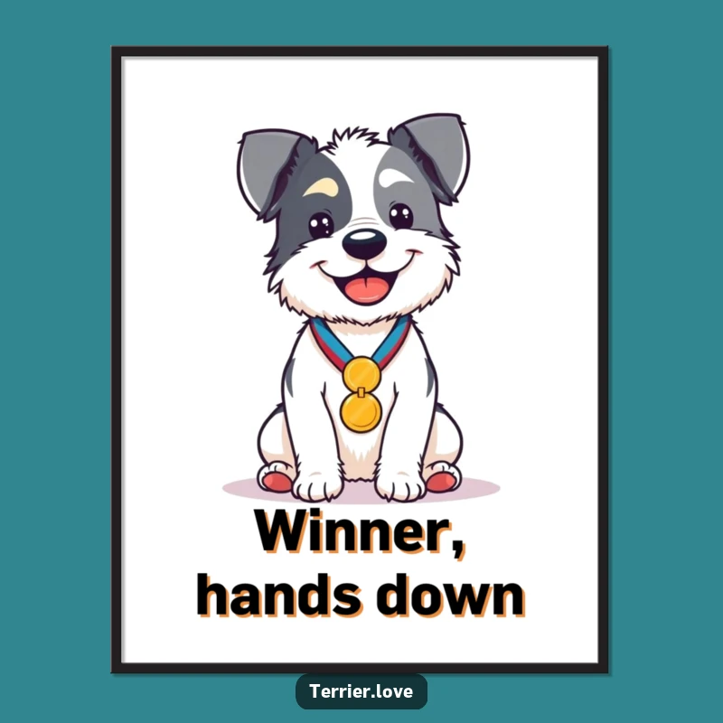 Funny 'Best Boy' Terrier Digital Art - Hilarious Wall Decor Gift!