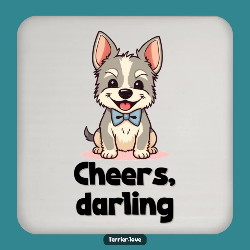 Funny Bow Tie Terrier Coaster - Hilarious Dapper Dog Drink Accessory