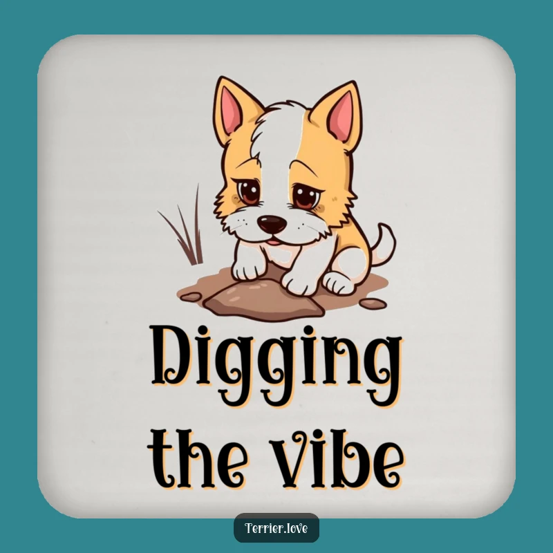 Funny Terrier Coasters - Digging Dog Set, Perfect Gift for Table Protection