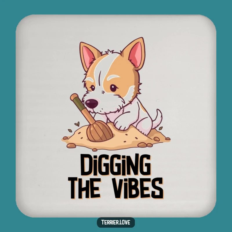 Funny Digging Terrier Drink Coaster - Hilarious Protective Gift!