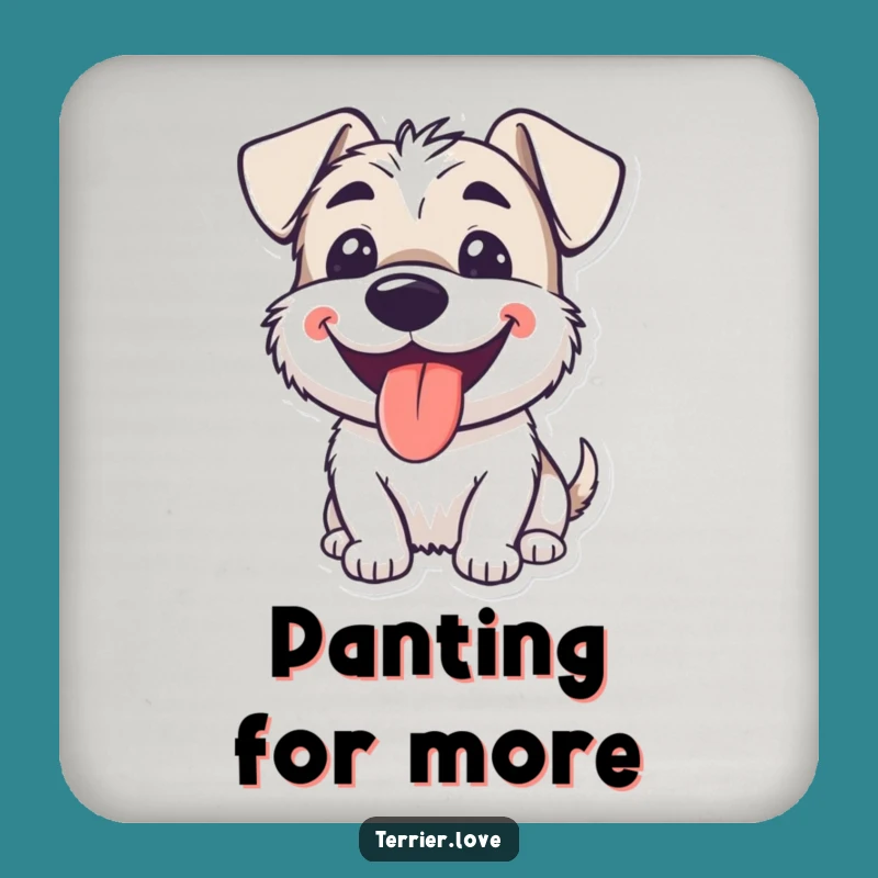 Funny Smiling Terrier Coaster: Happy Panting Dog Decor