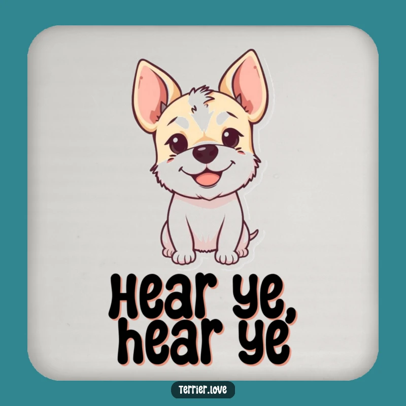 Funny Terrier Coaster Set: Cheerful Dog with Perky Ears, Stylish Funny Gift