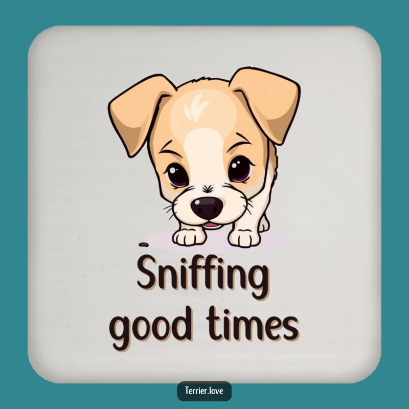 Funny Terrier Drink Coaster: Curious Sniffer, Floppy Ears, Protect Furniture Gift