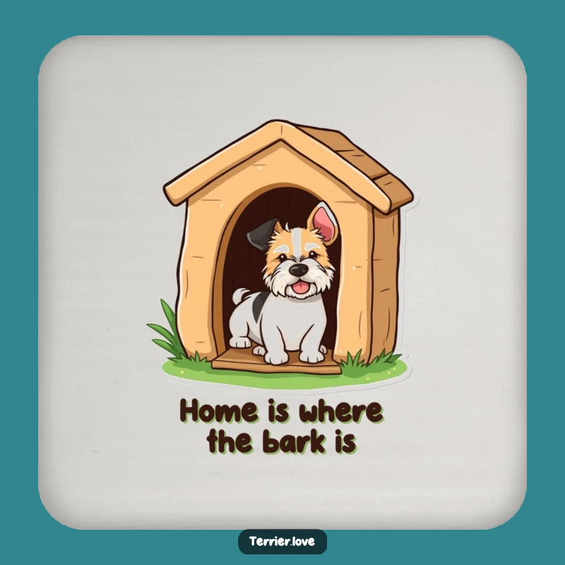 Funny Terrier Peeking Coaster - Hilarious Dog Decor for Tables