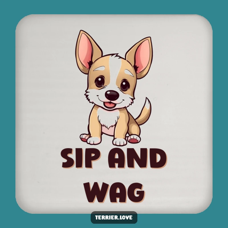 Funny Terrier Ears Drink Coaster: Protect Surfaces with Canine Charm