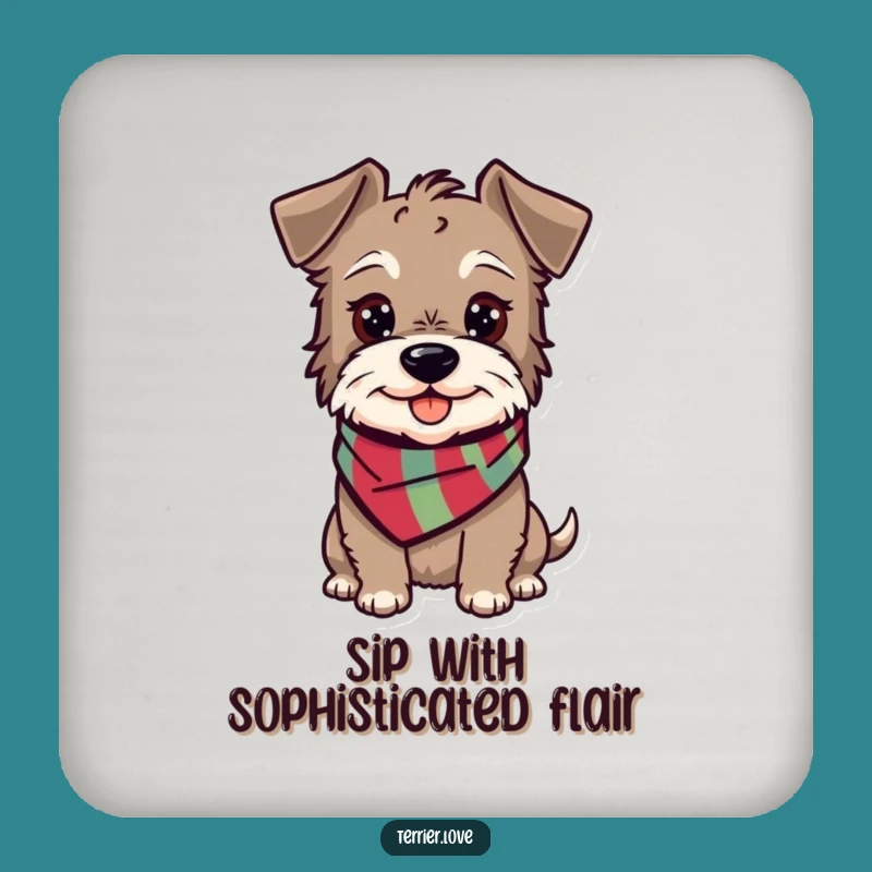 Funny Happy Terrier Coaster: Protect Surfaces with a Cheerful Pup, Gift