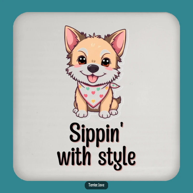 Funny Bandana Terrier Drink Coaster - Hilarious Protective Gift!