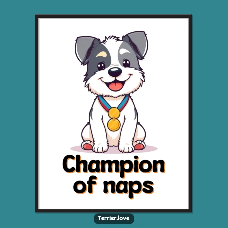 Funny 'Top Dog' Terrier Poster - Hilarious Dog Art Gift!